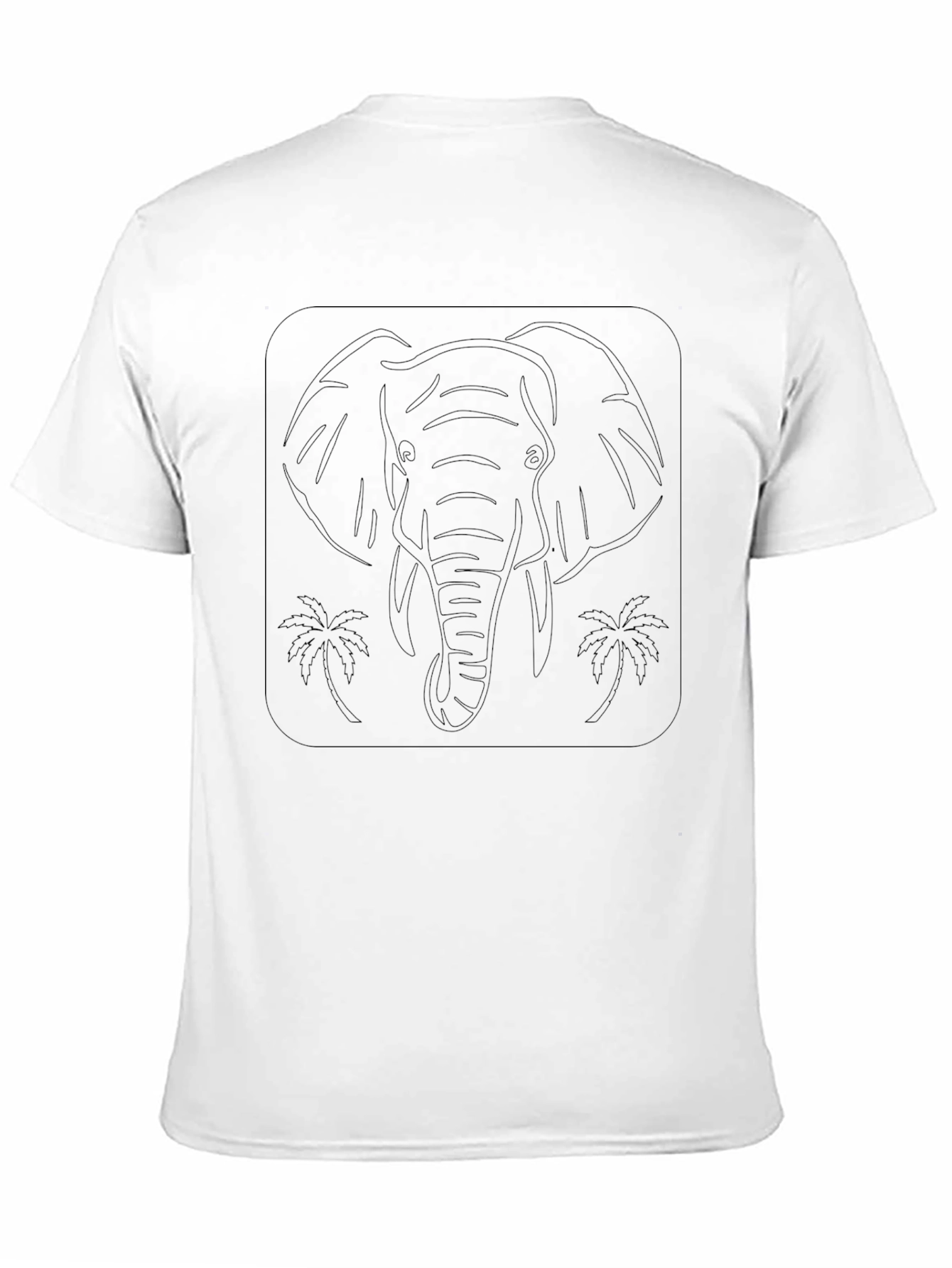 Black Elephant Palm Tree Graphic Tee