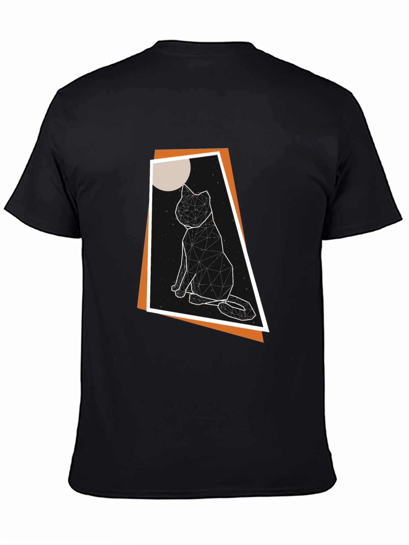Geometric Cat T-Shirt - Modern Graphic Tee