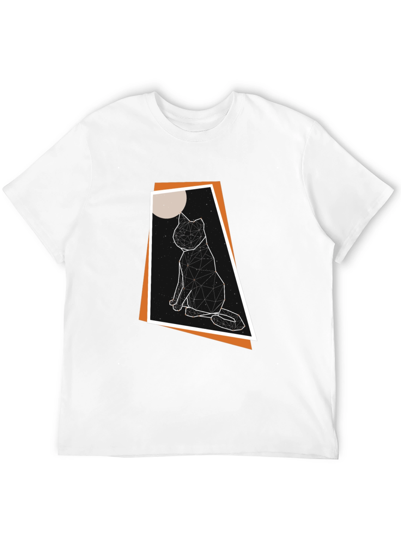 Geometric Cat T-Shirt - Modern Graphic Tee