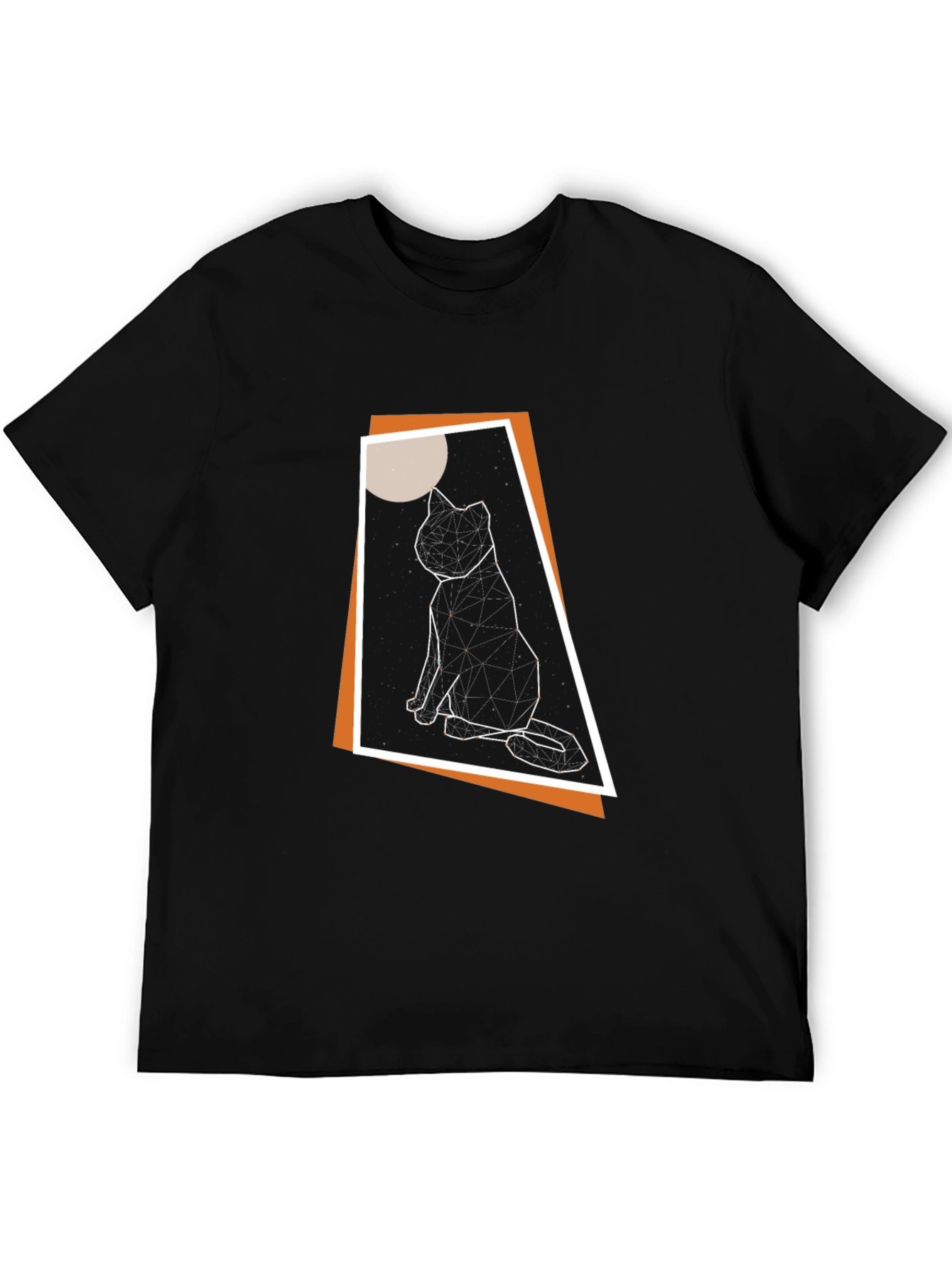 Geometric Cat T-Shirt - Modern Graphic Tee