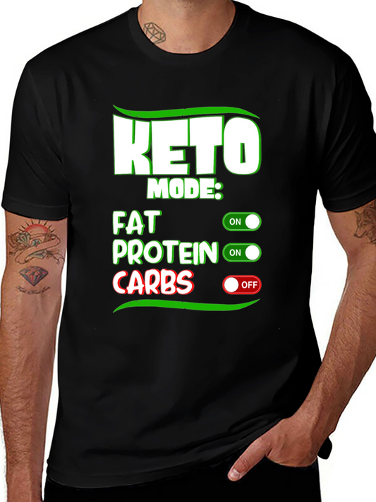 Keto Mode On Black T-Shirt - Fat Protein