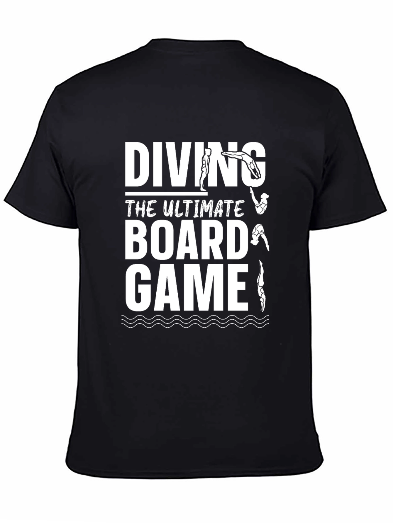 Diving Board Game T-Shirt - Black Humorous Design