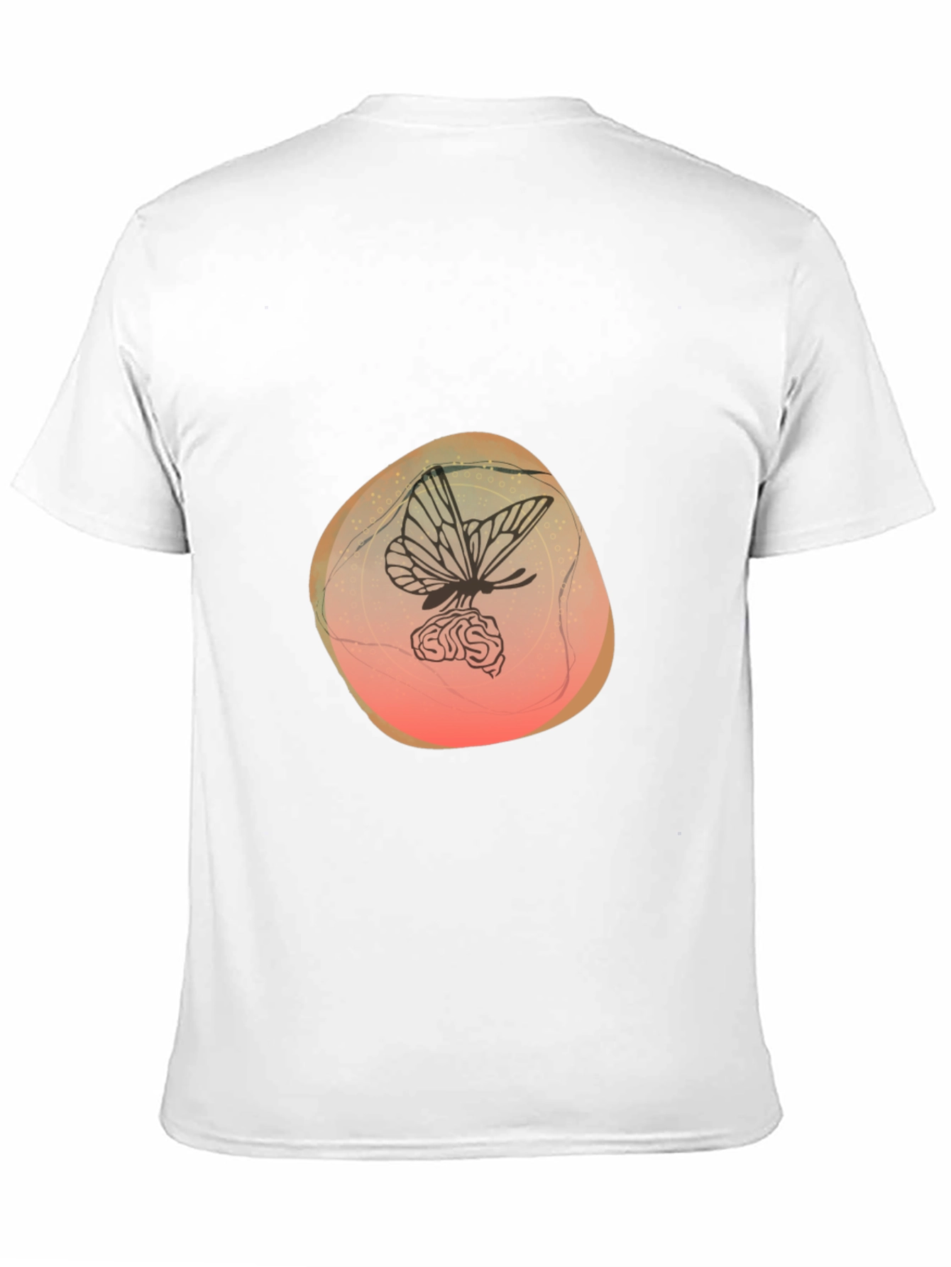 Butterfly on Brain Graphic Black T-Shirt
