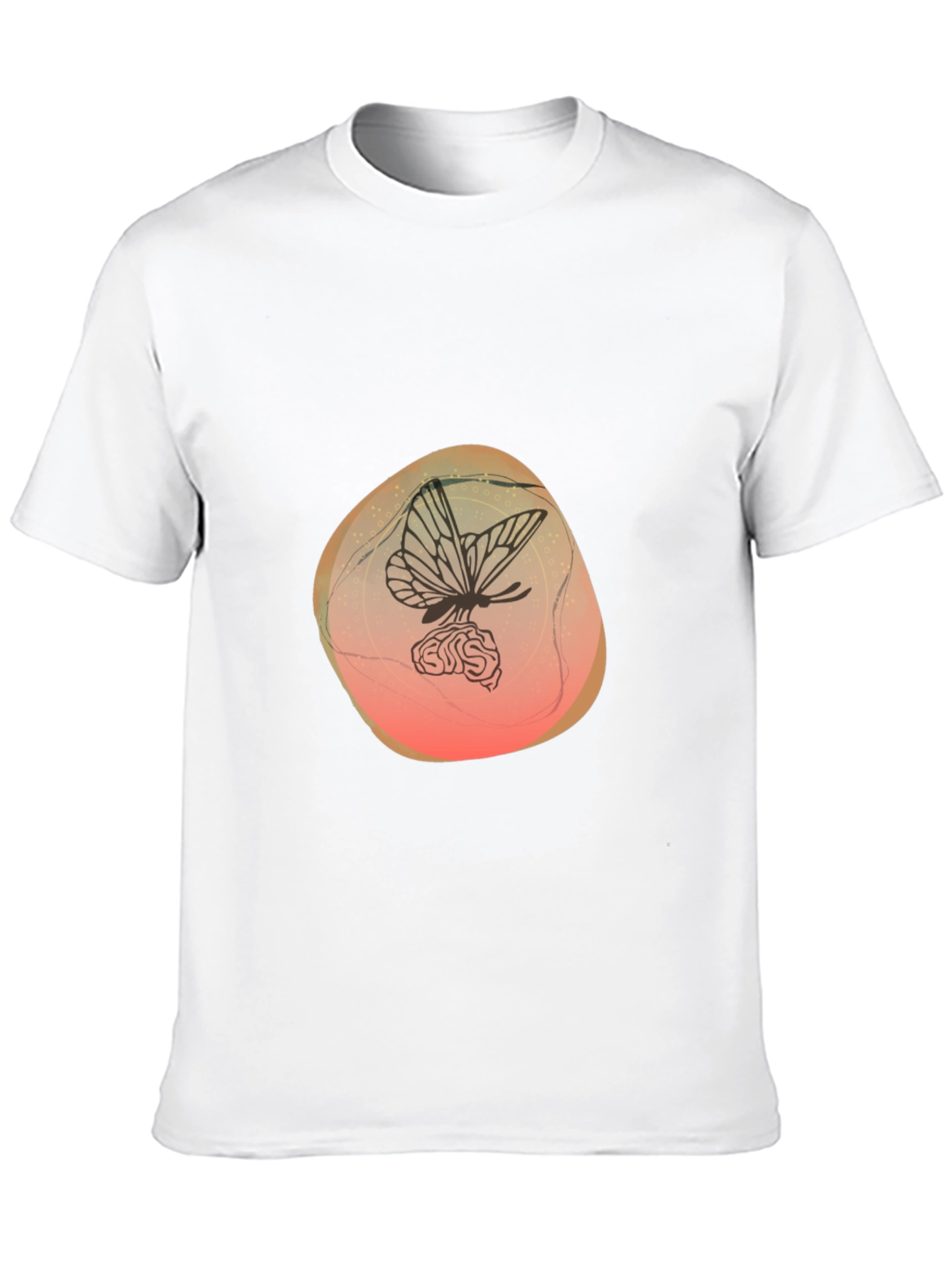 Butterfly on Brain Graphic Black T-Shirt