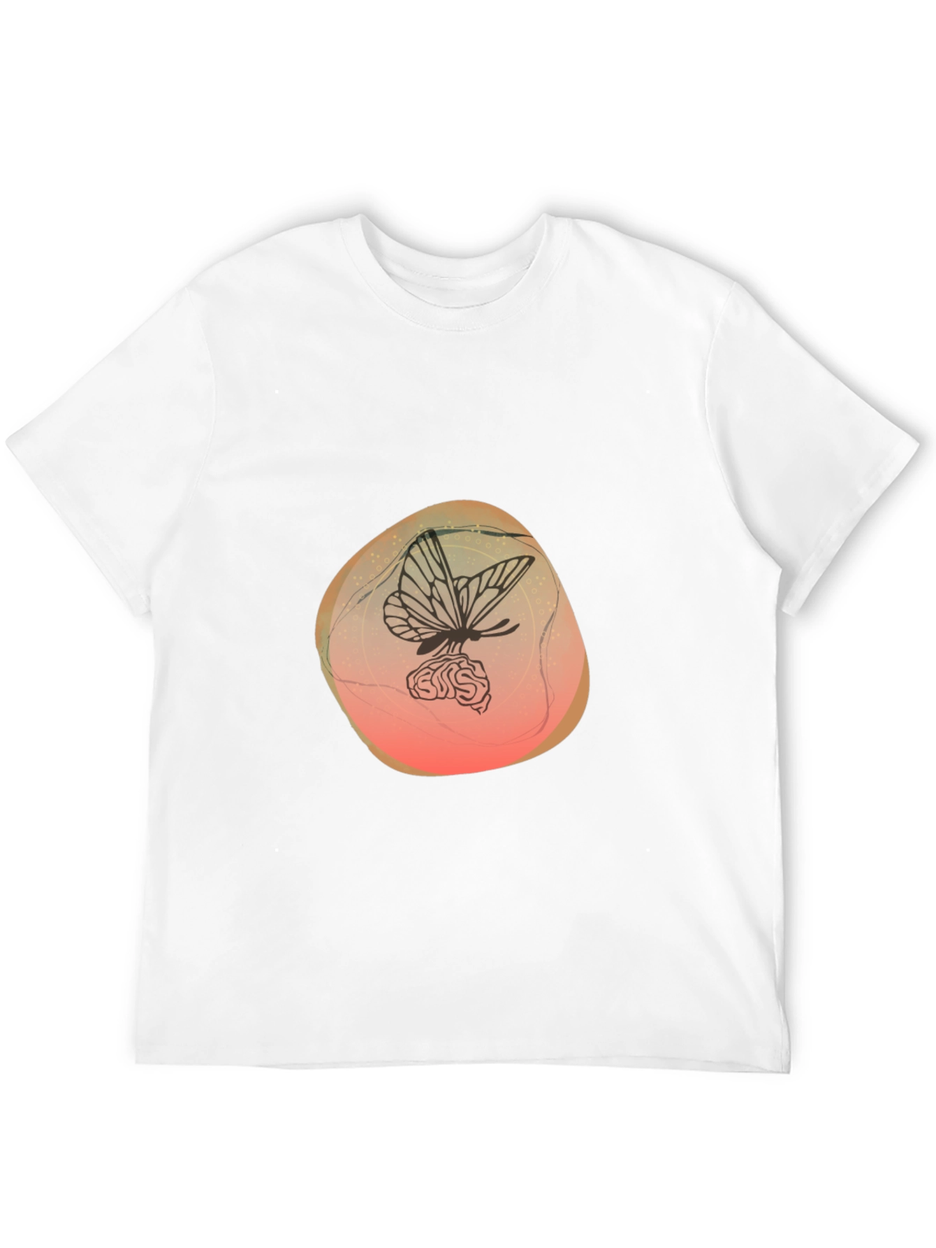 Butterfly on Brain Graphic Black T-Shirt