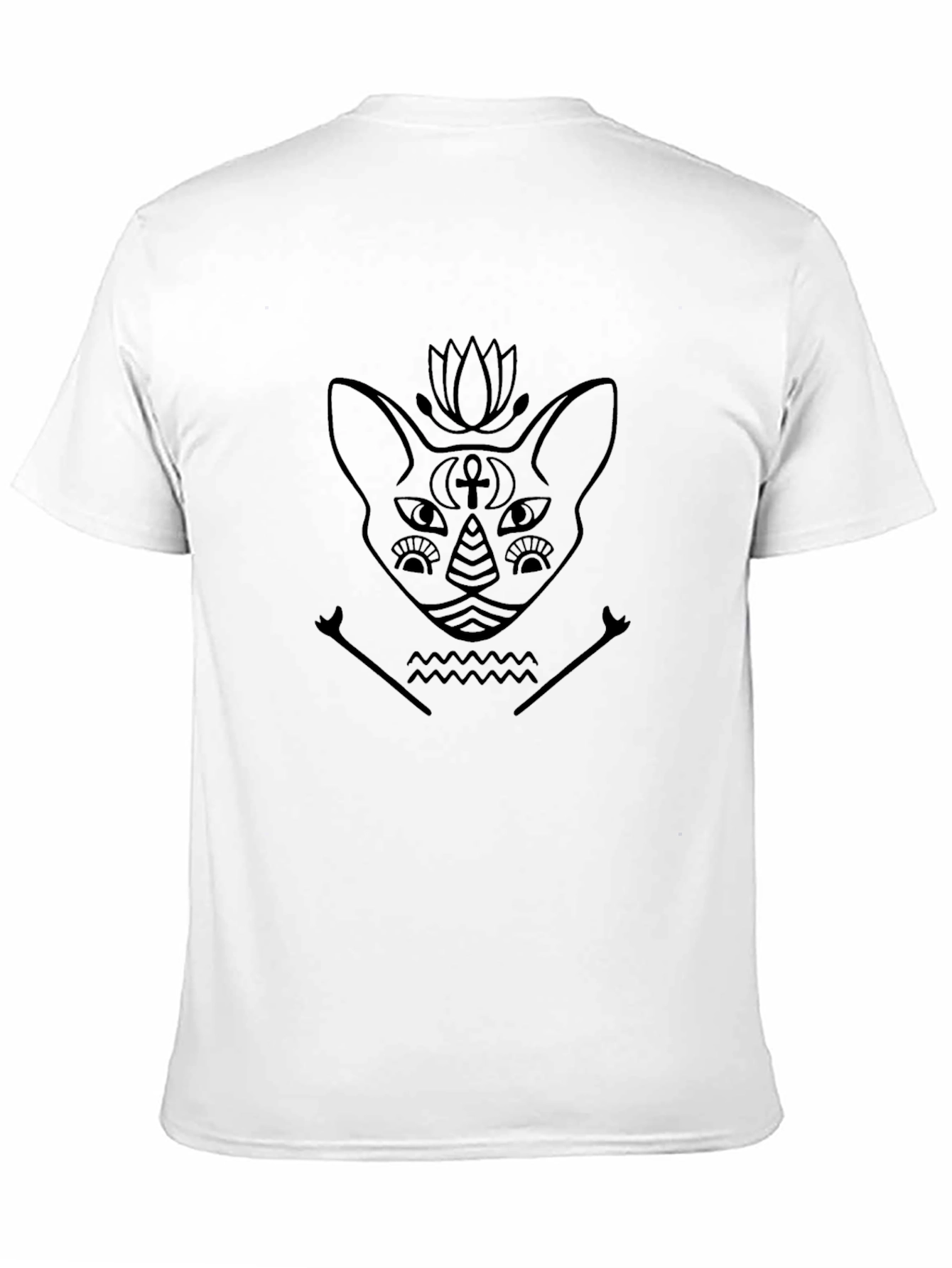 Egyptian Cat Graphic T-Shirt - Black