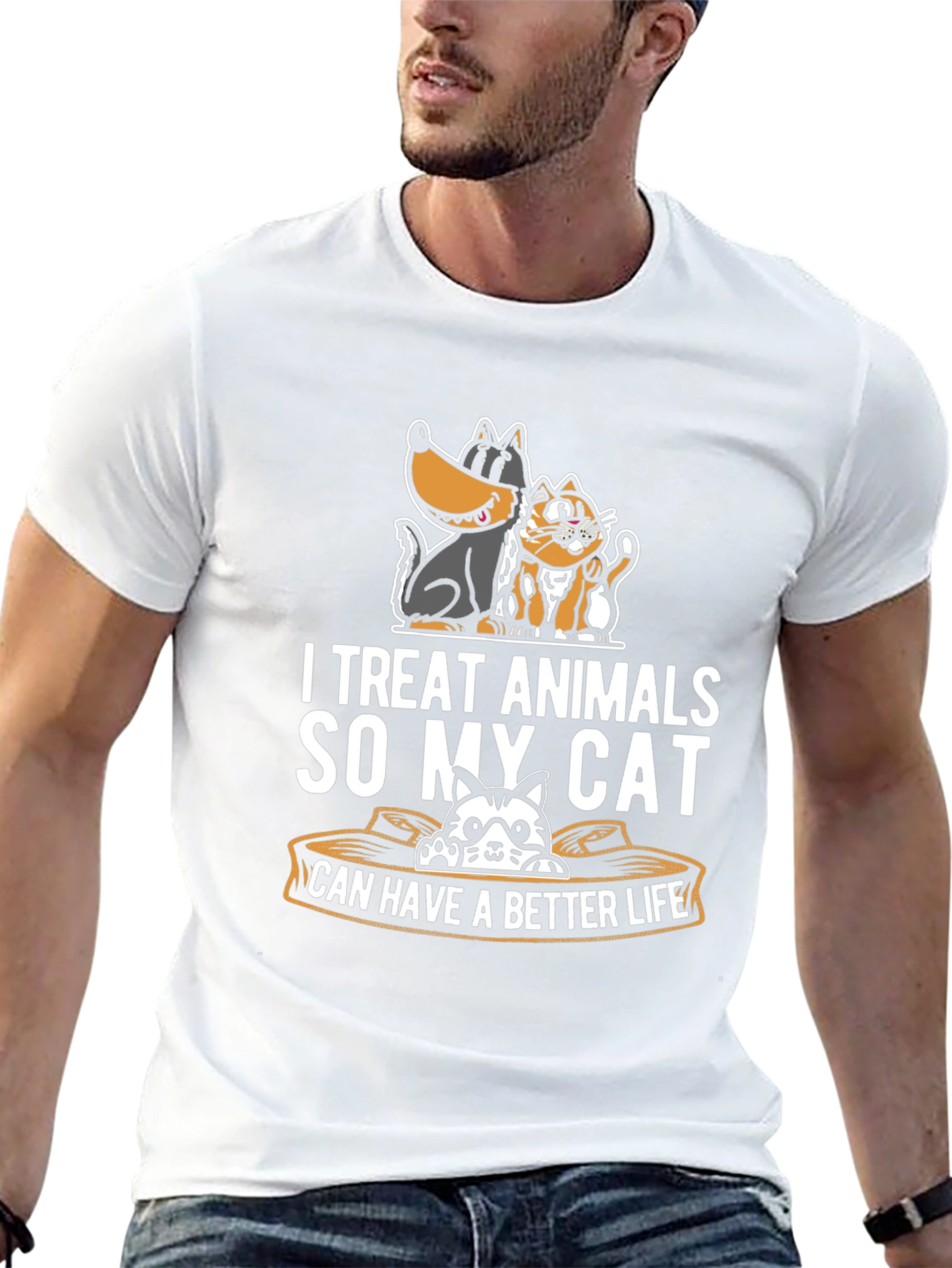 I Treat Animals Funny Cat Lover T-Shirt
