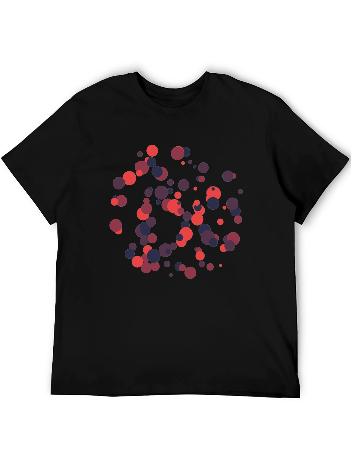 Abstract Polka Dot Graphic Black T-Shirt
