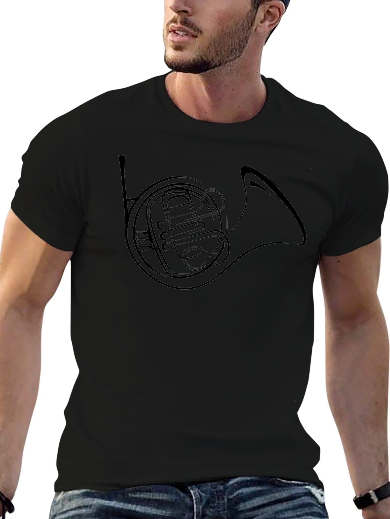 French Horn Graphic Tee - Musicians T-Shirt