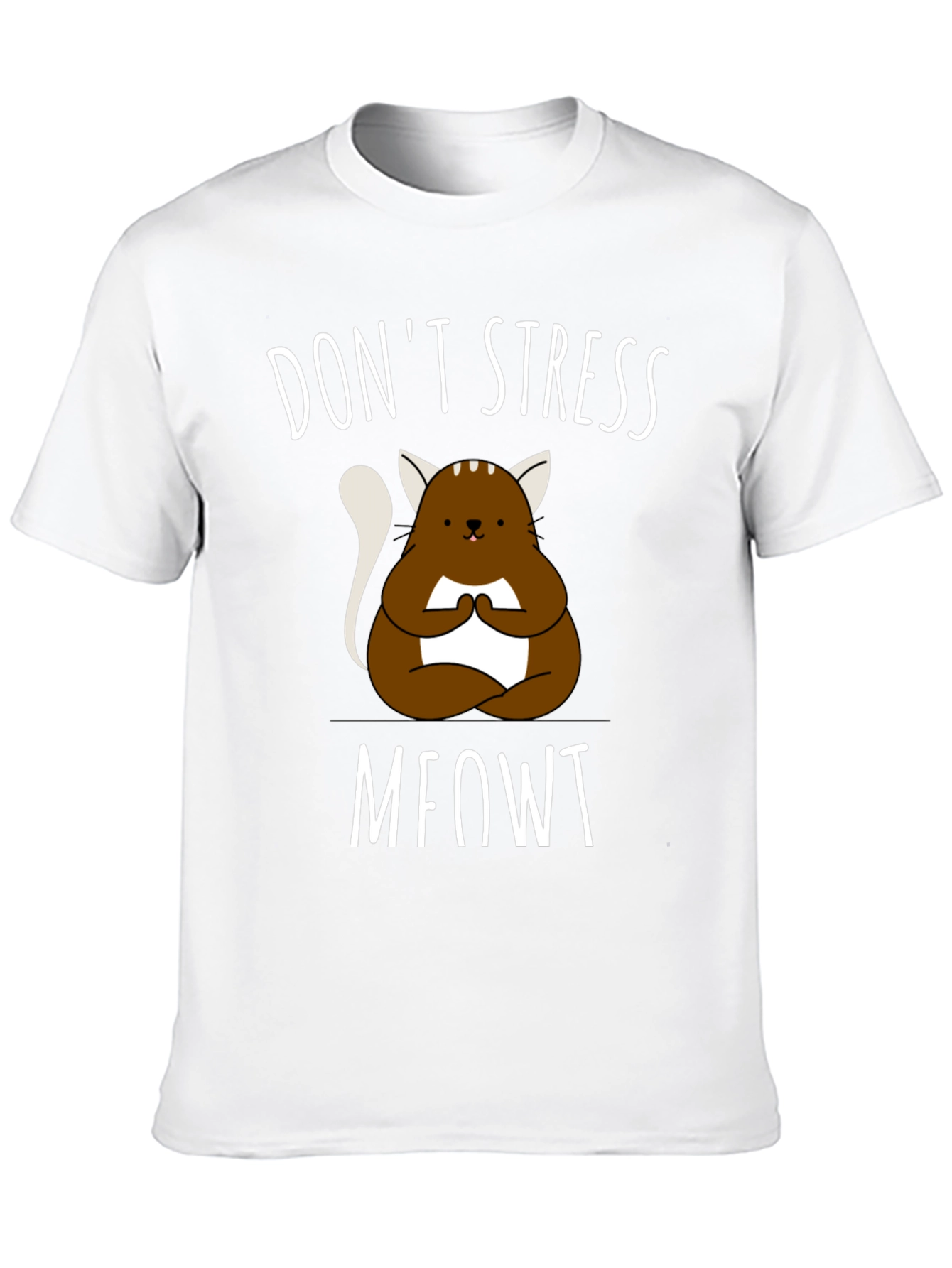 Dont Stress Meowt T-Shirt - Meditating Cat Tee