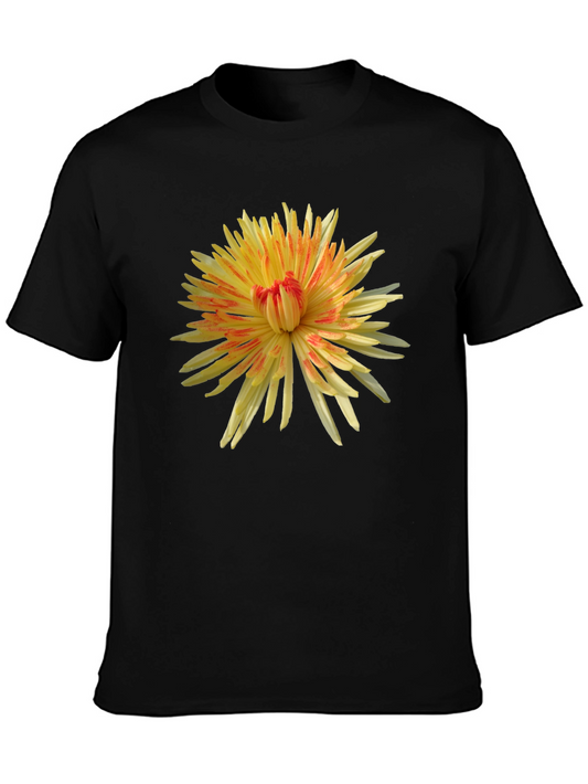 Floral Print Black T-Shirt - Bold & Unique Design