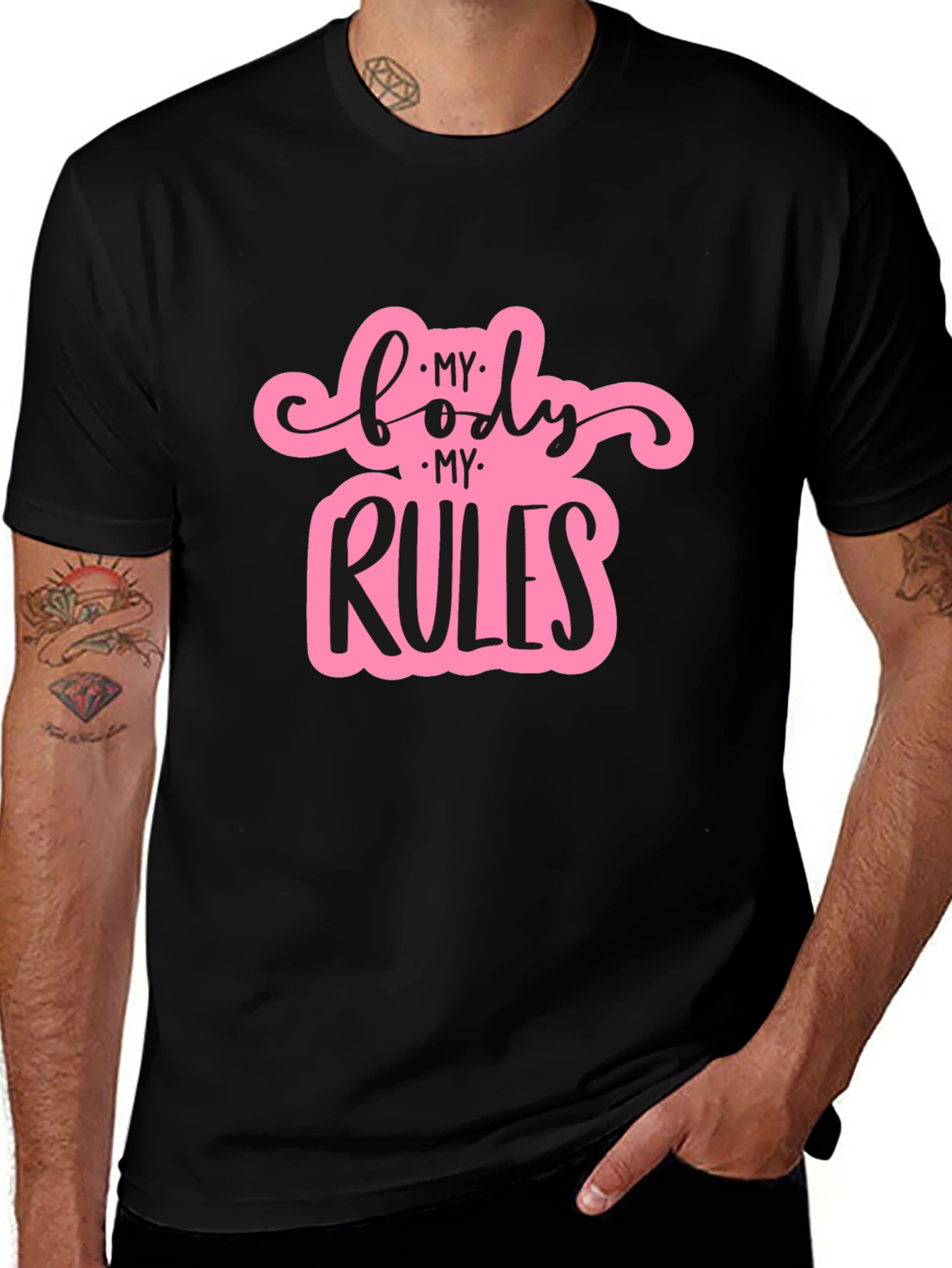 My Body My Rules Black T-Shirt