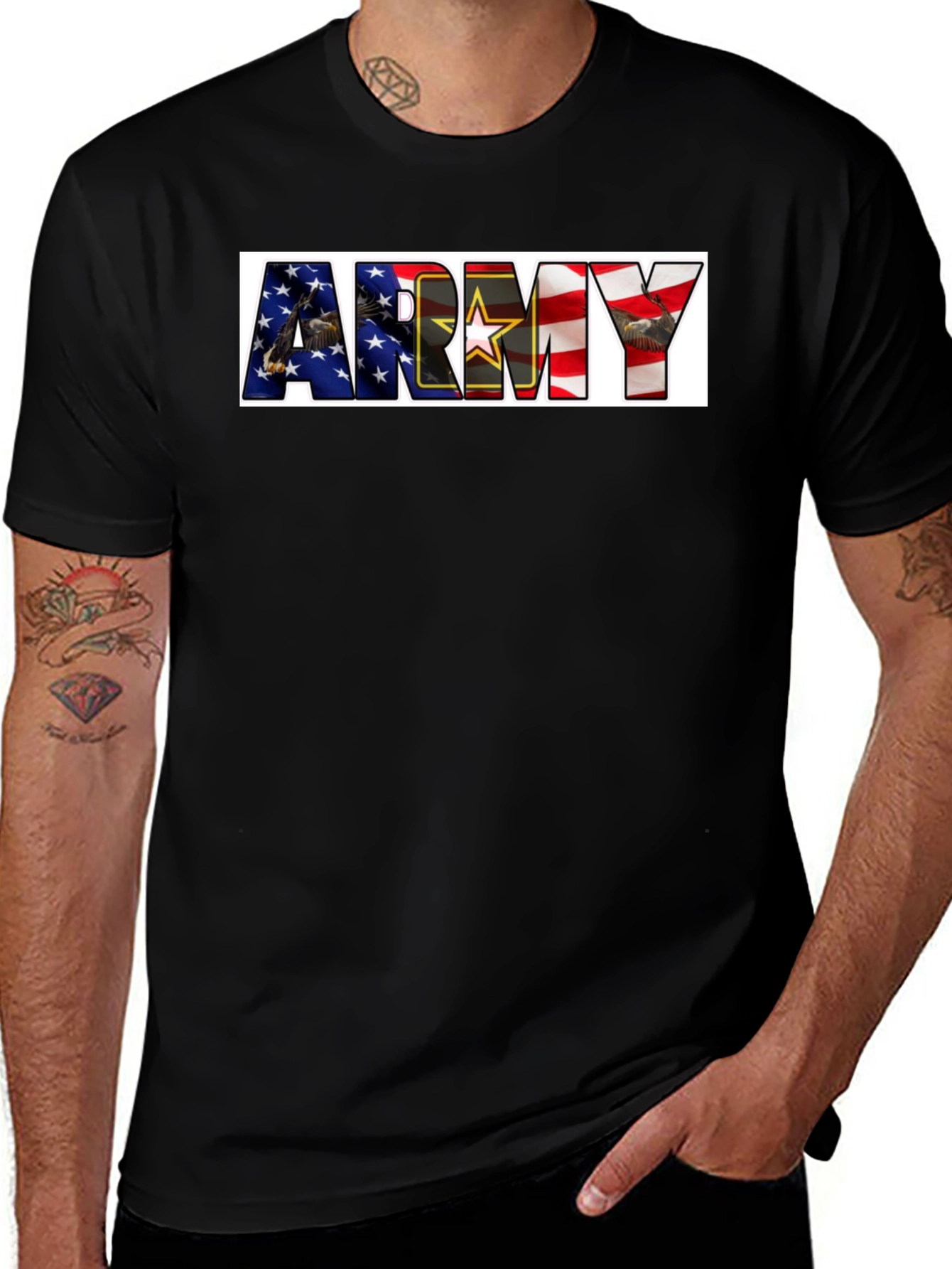Army Graphic T-Shirt - Patriotic Design