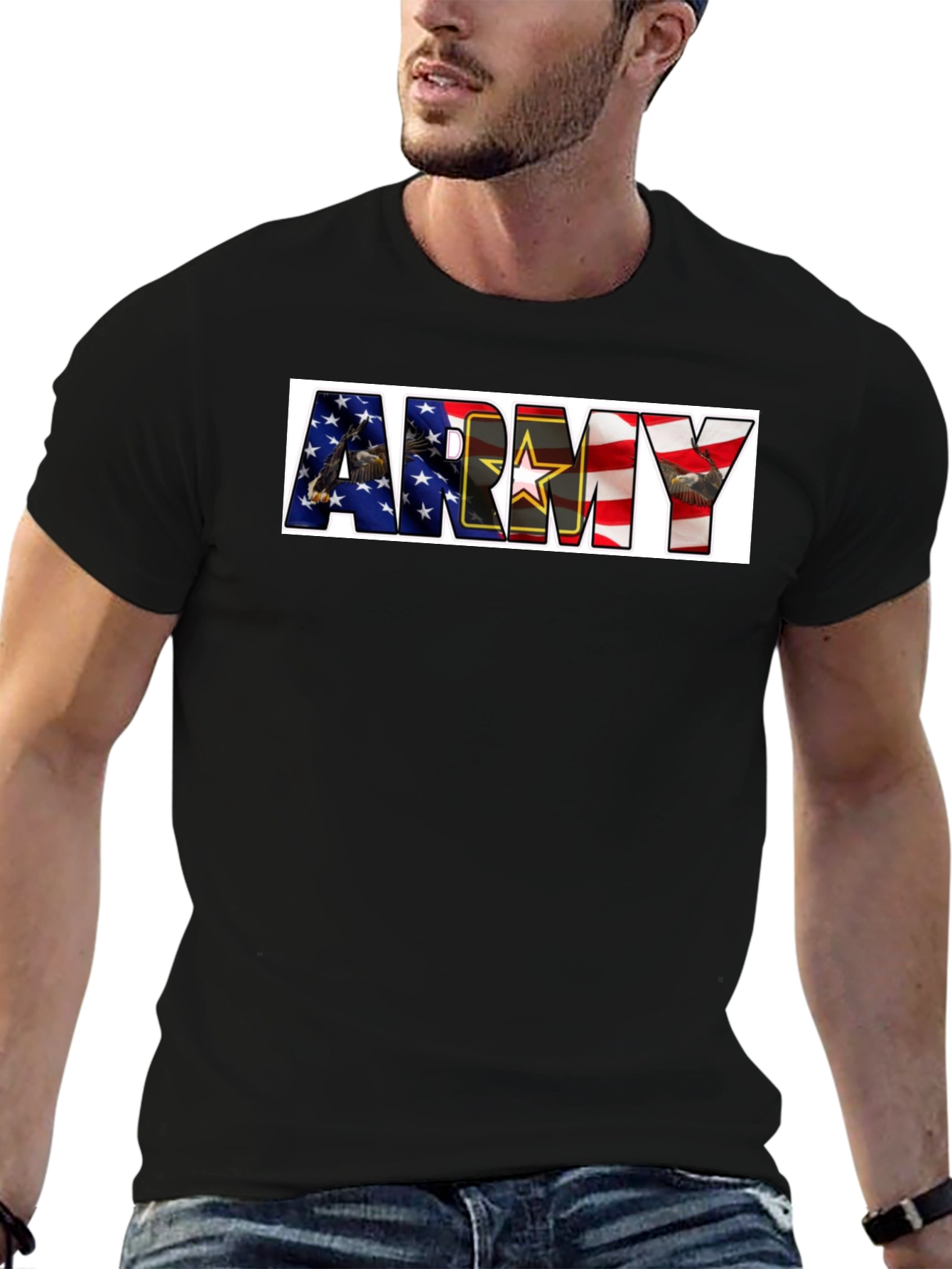 Army Graphic T-Shirt - Patriotic Design