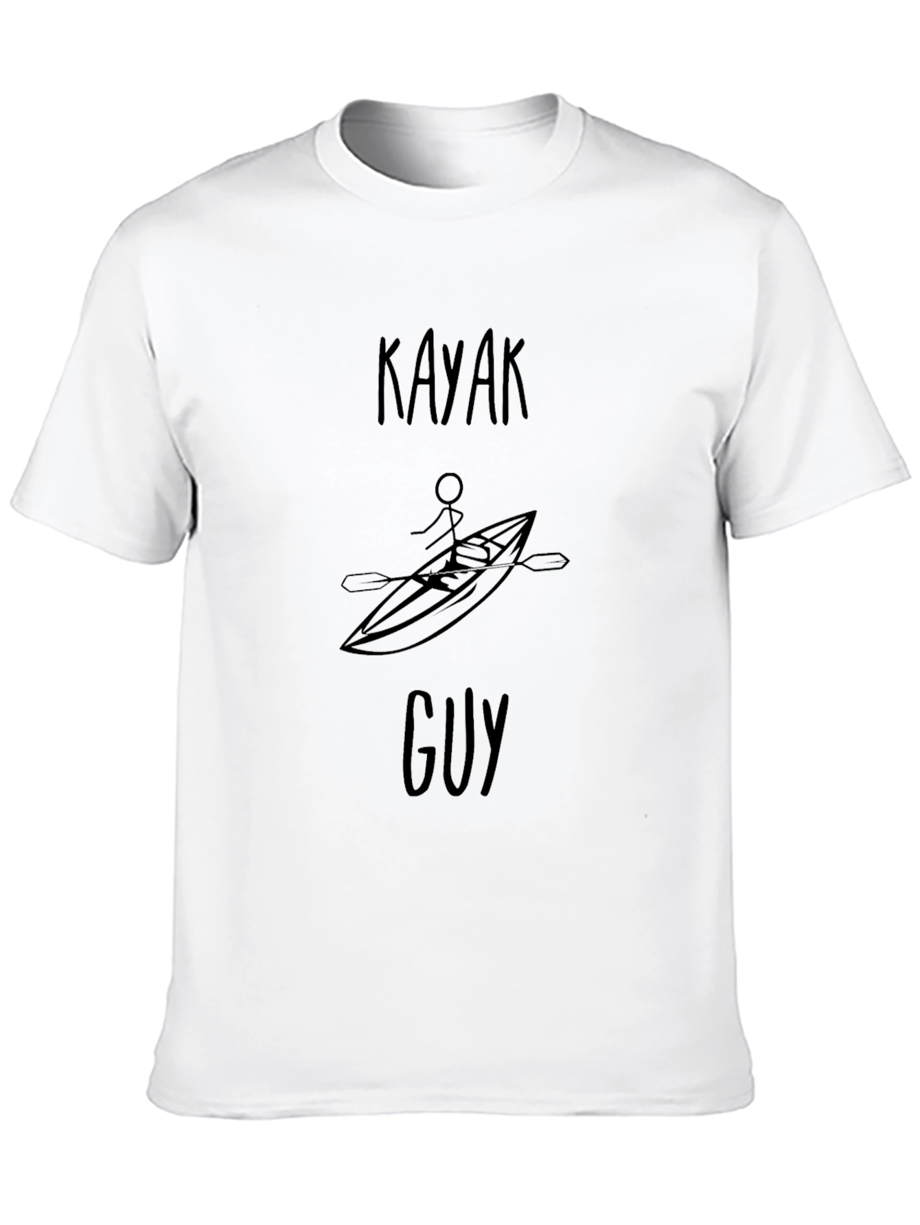 Kayak Guy T-Shirt - Black Cotton Tee