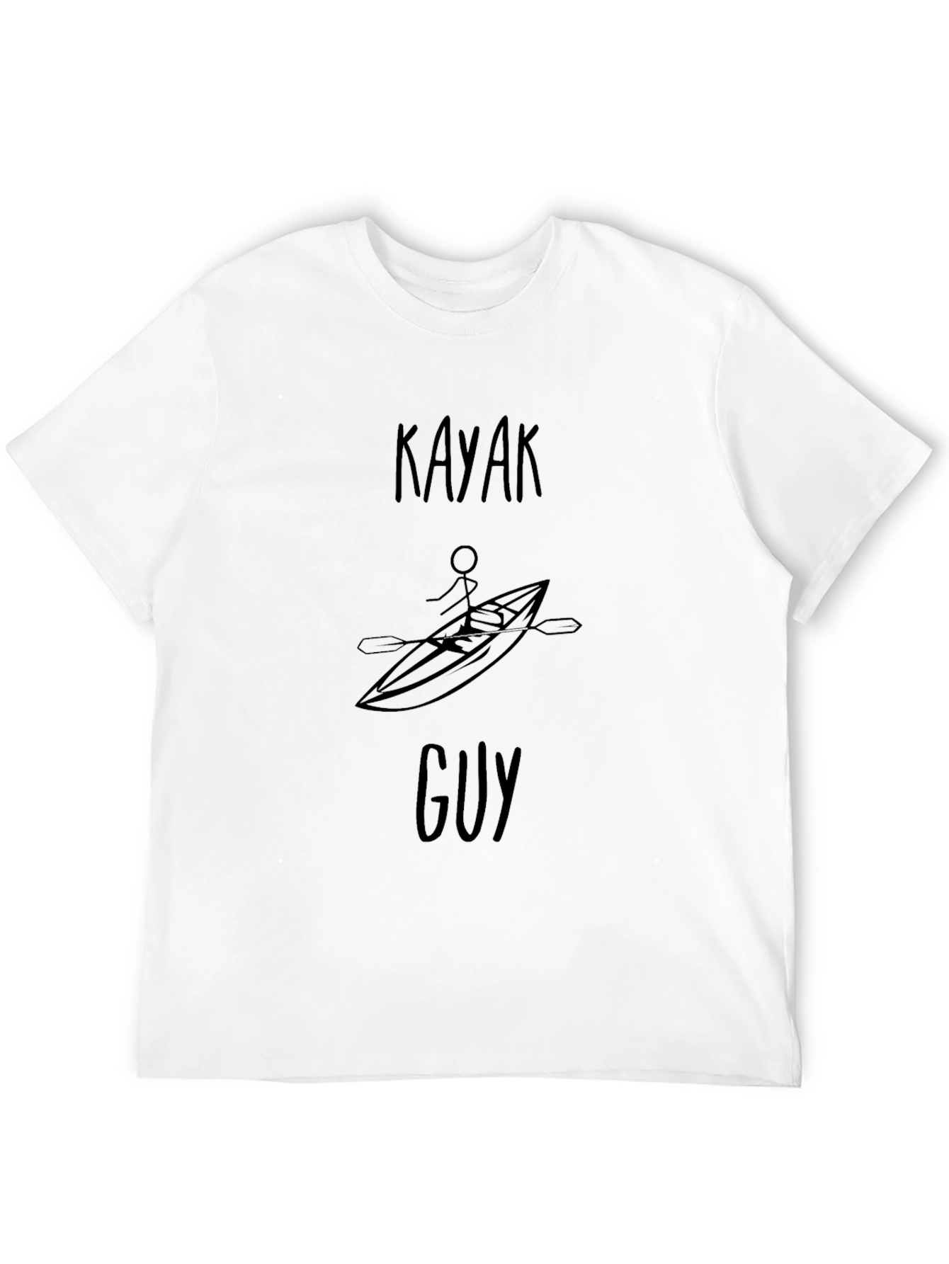Kayak Guy T-Shirt - Black Cotton Tee