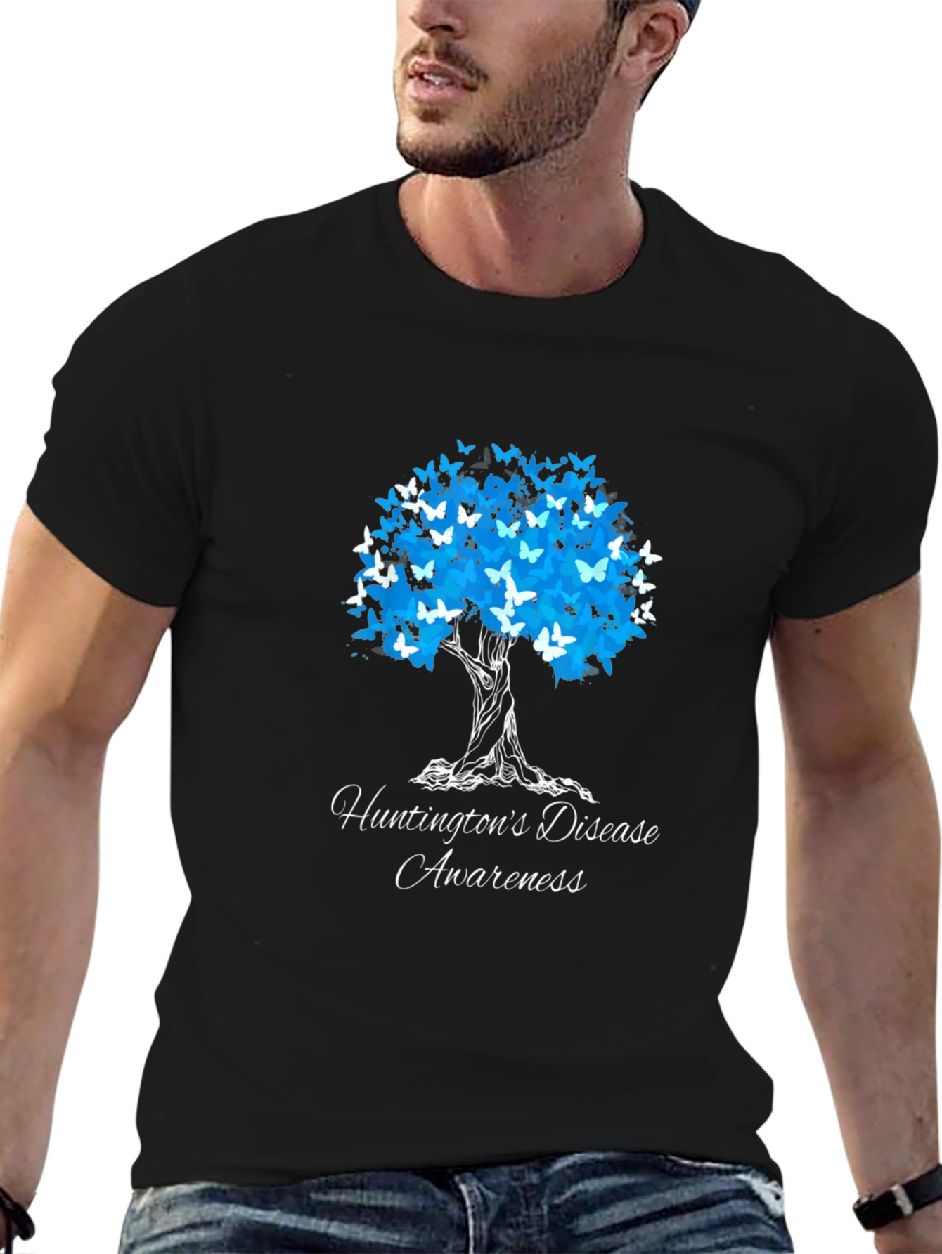 Huntingtons Disease Awareness Butterfly Tree T-Shirt