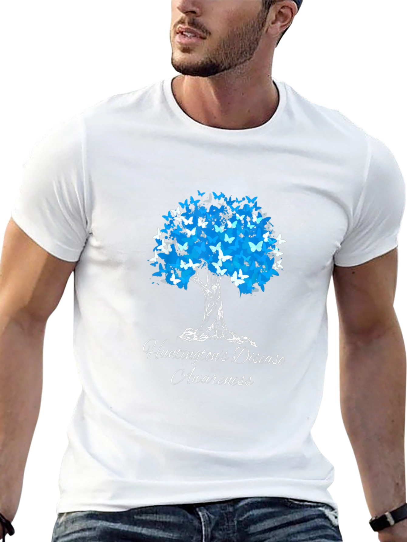 Huntingtons Disease Awareness Butterfly Tree T-Shirt