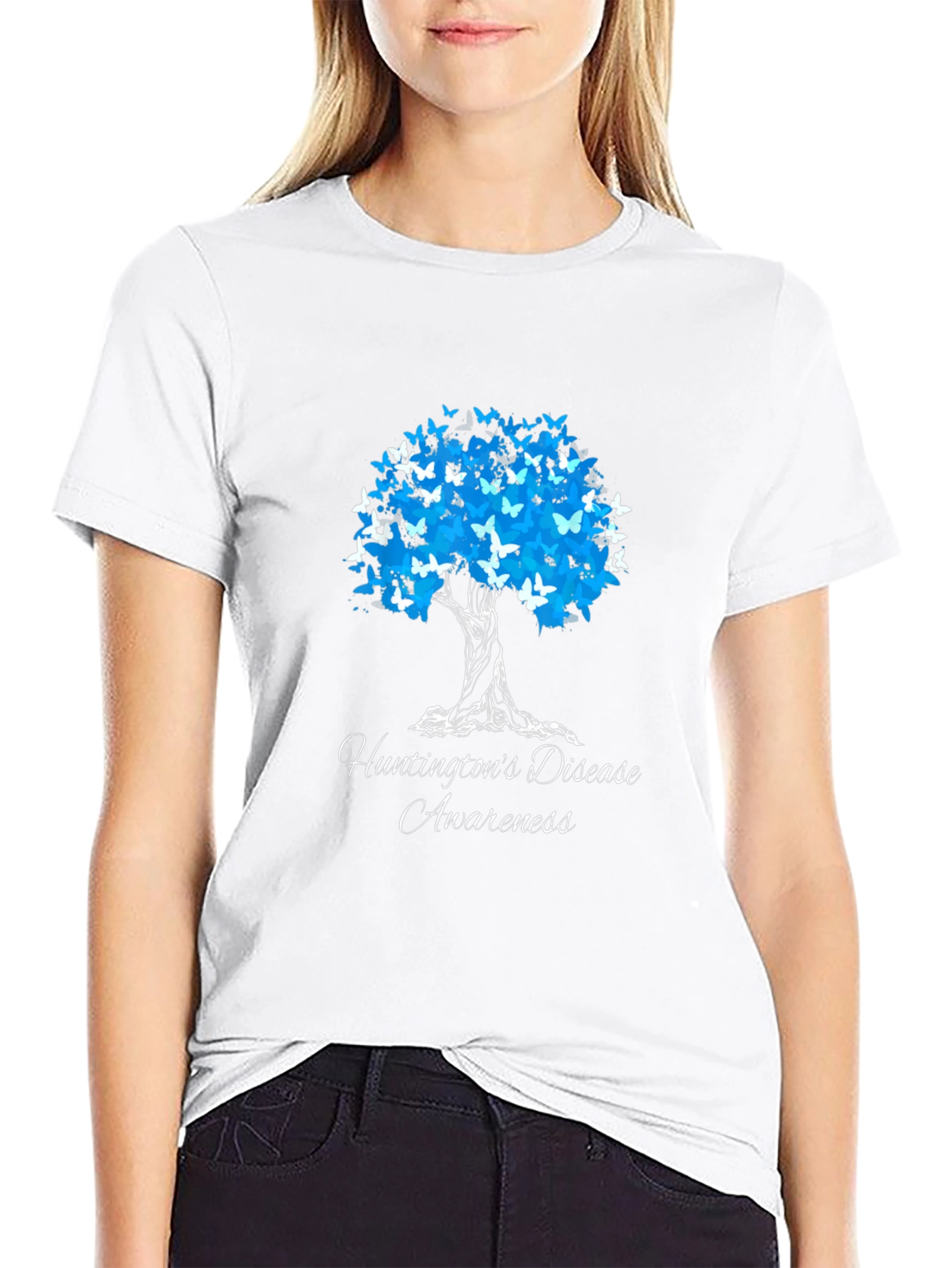 Huntingtons Disease Awareness Butterfly Tree T-Shirt