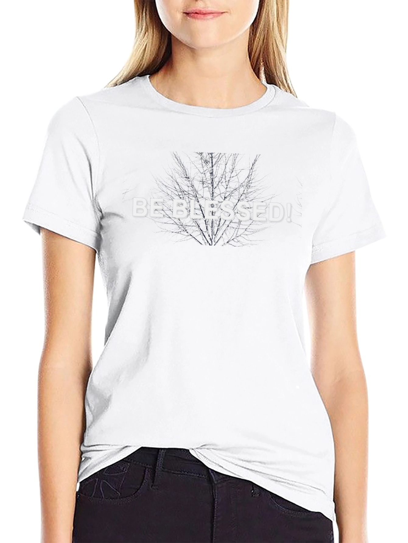 Be Blessed! Graphic Print Black T-Shirt