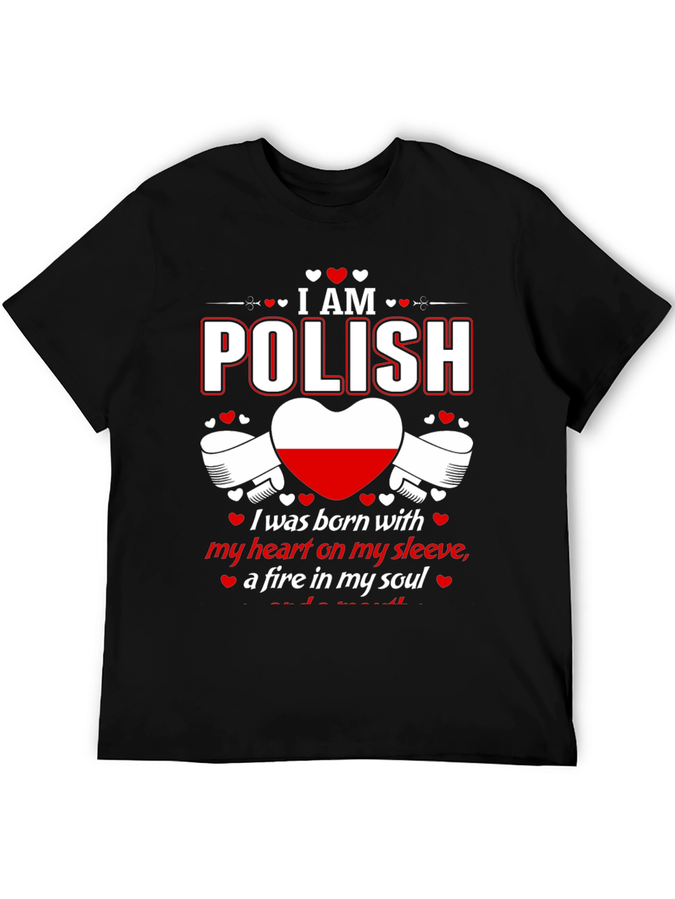 I am Polish T-Shirt - Heart on Sleeve