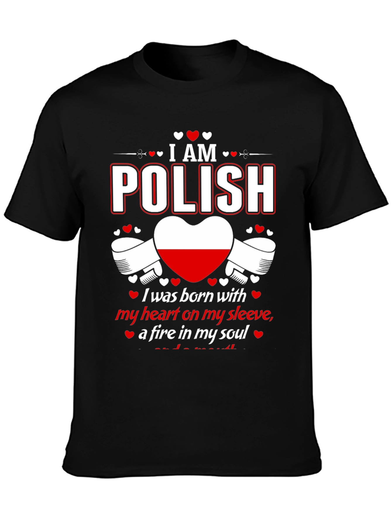 I am Polish T-Shirt - Heart on Sleeve