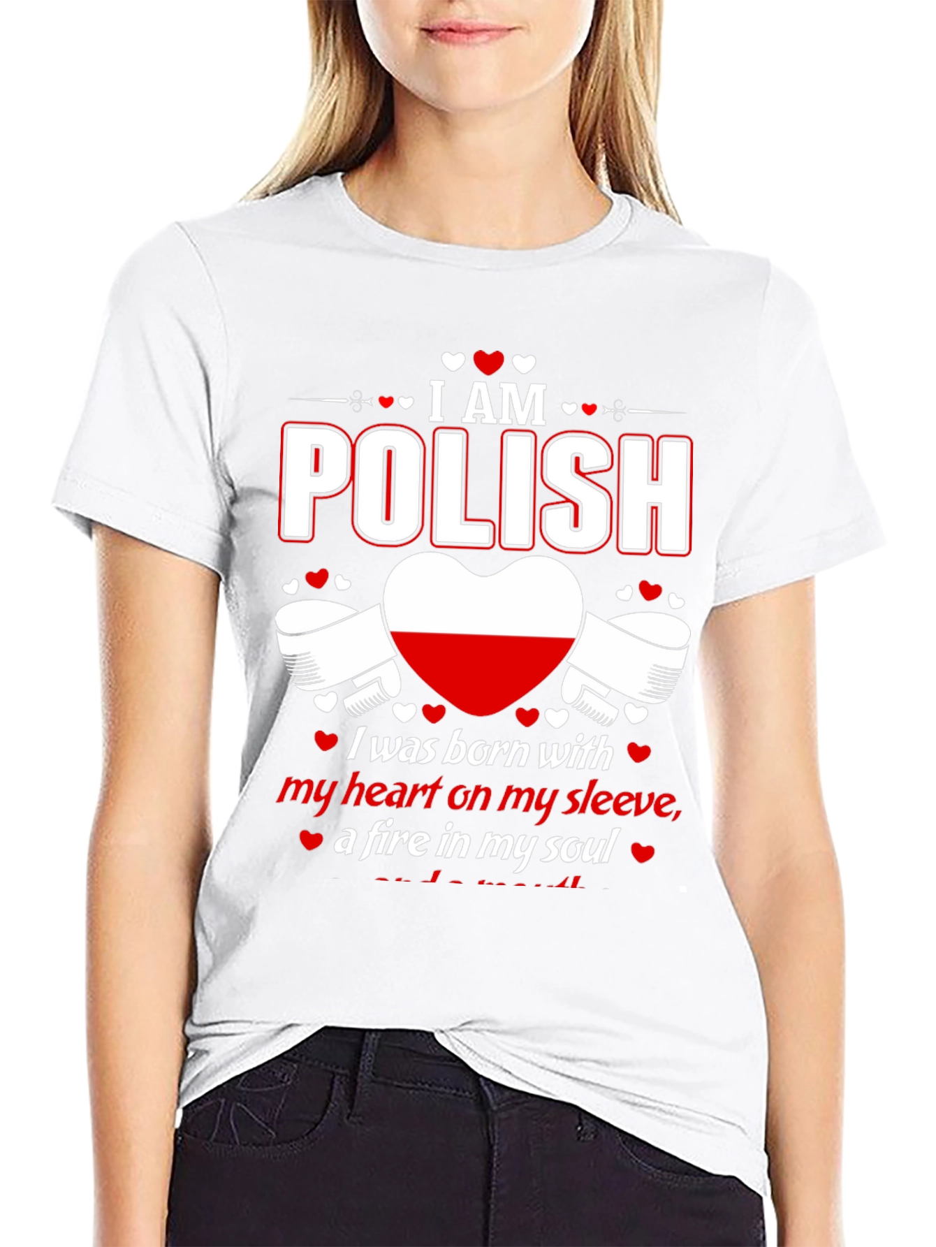 I am Polish T-Shirt - Heart on Sleeve