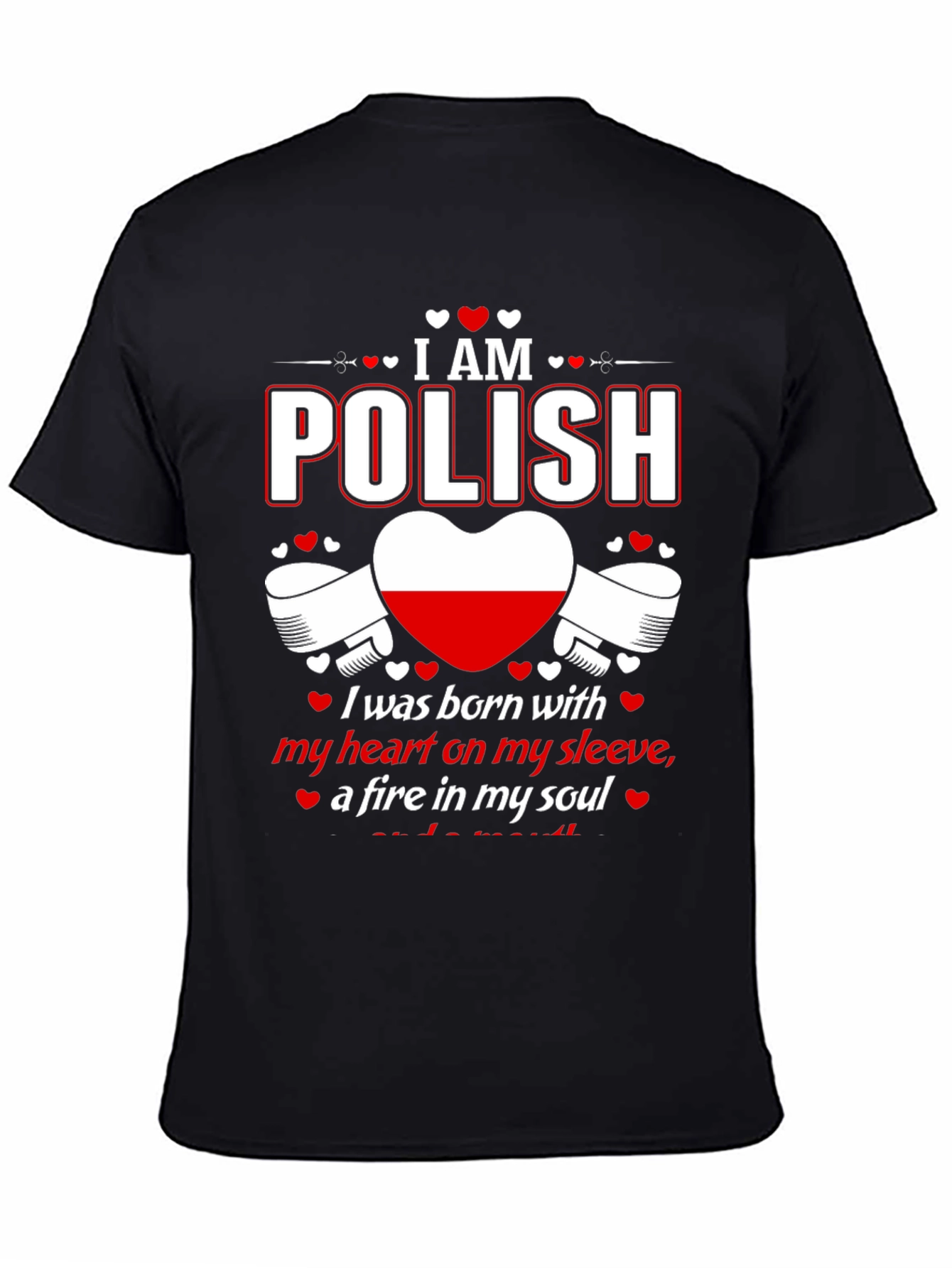 I am Polish T-Shirt - Heart on Sleeve