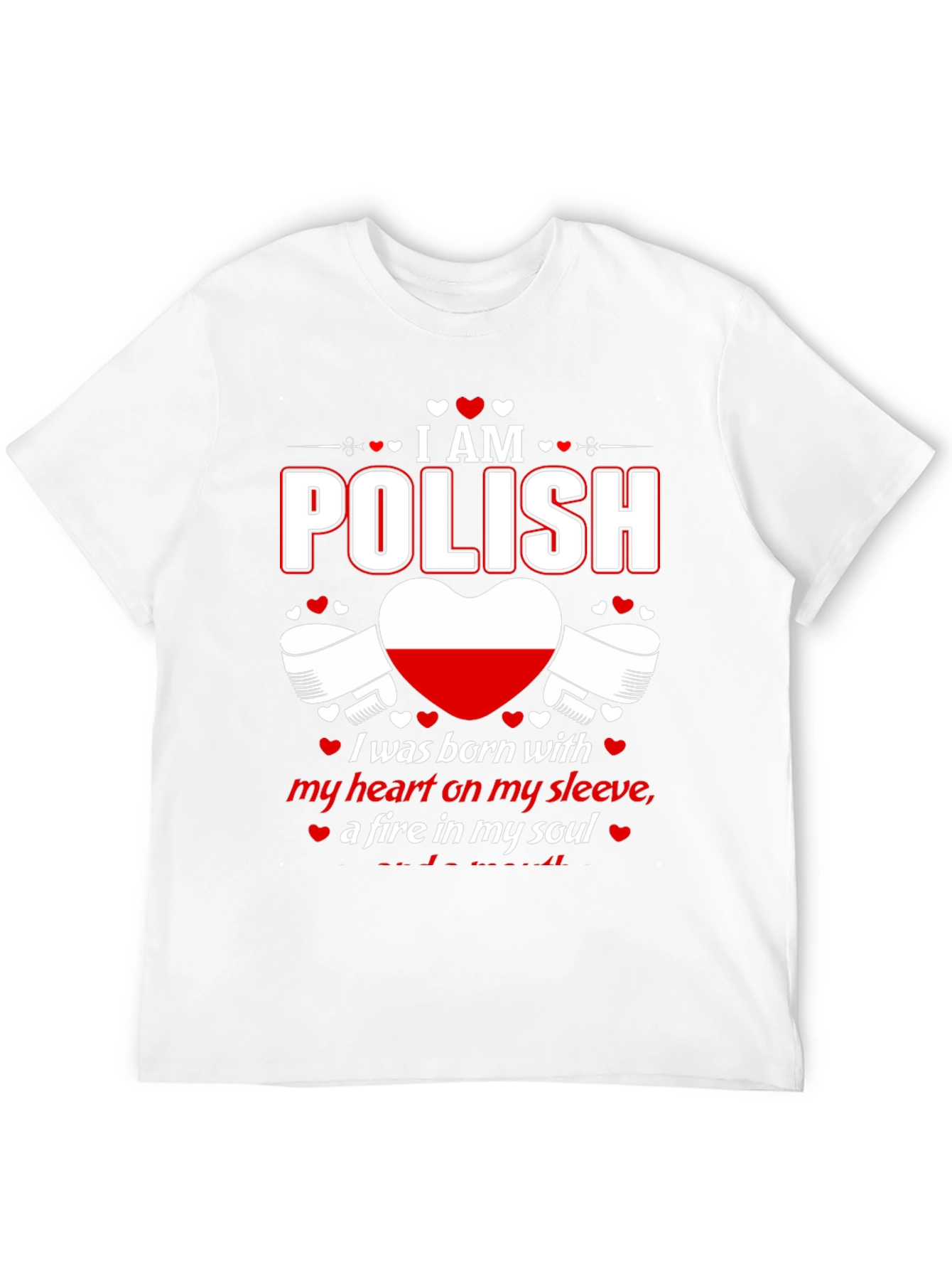 I am Polish T-Shirt - Heart on Sleeve