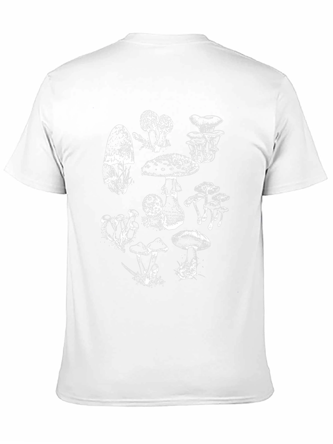 Mushroom Print Graphic Tee - Black