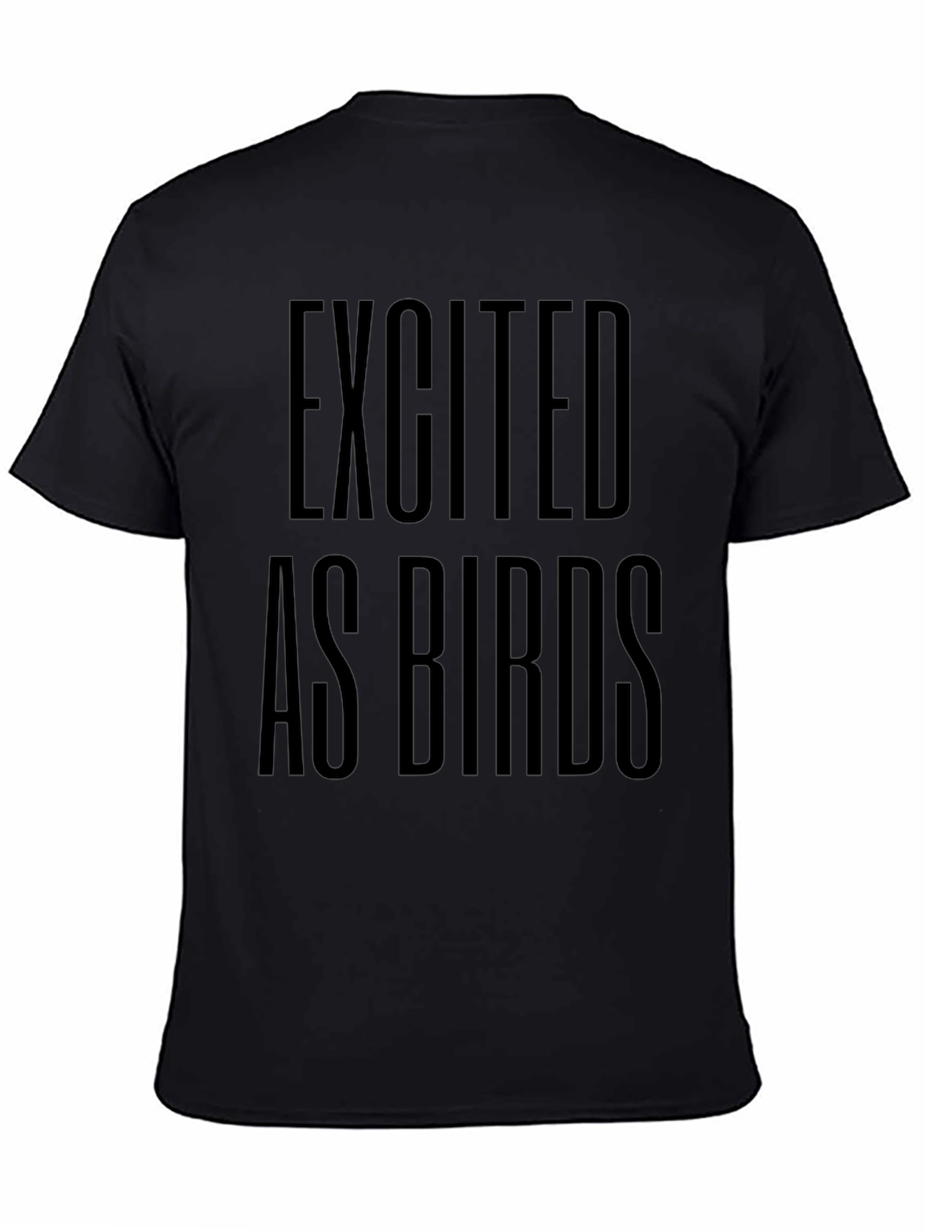 Excited as Birds Graphic Black T-Shirt