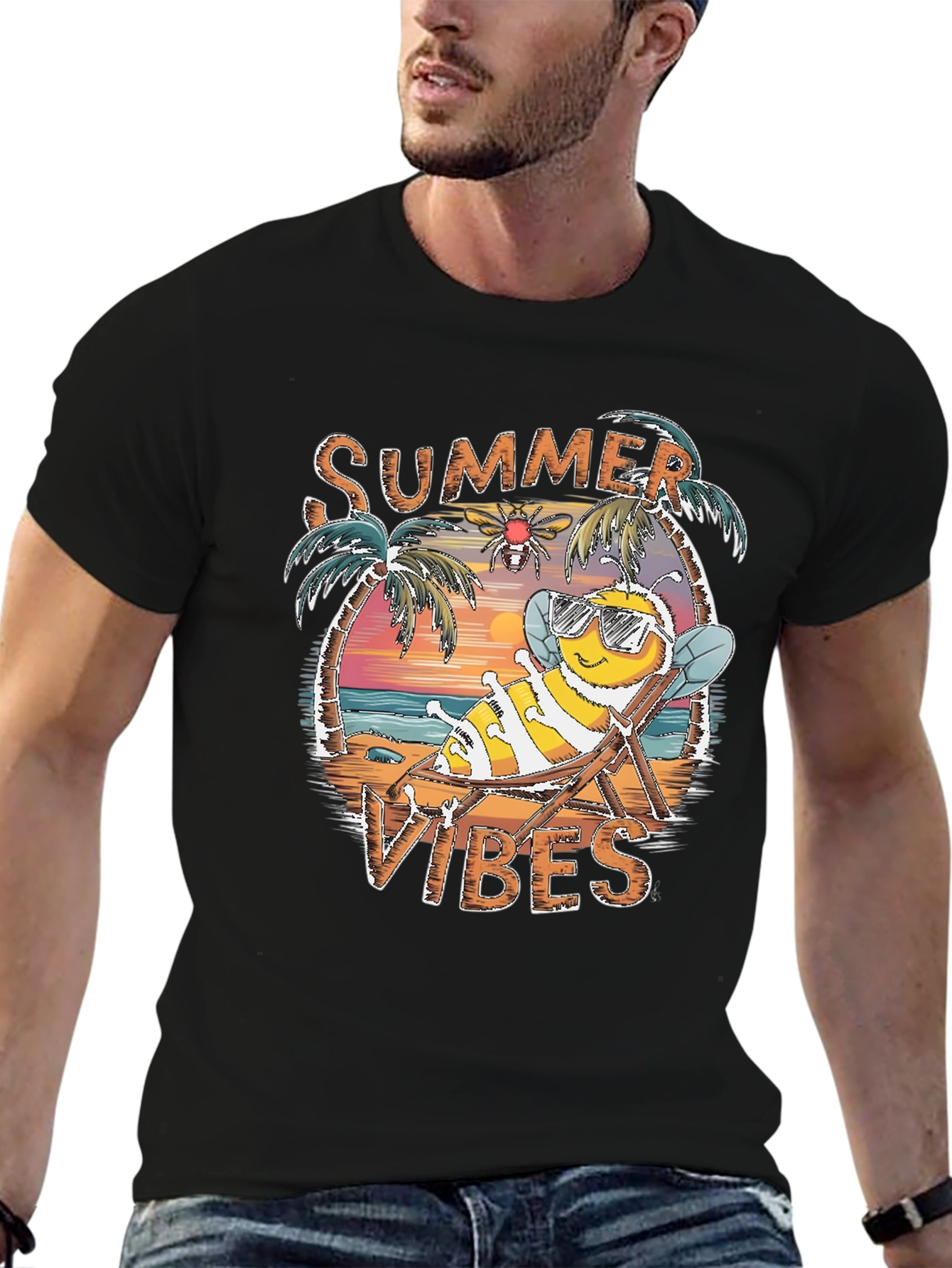 Summer Vibes Bee Graphic Tee