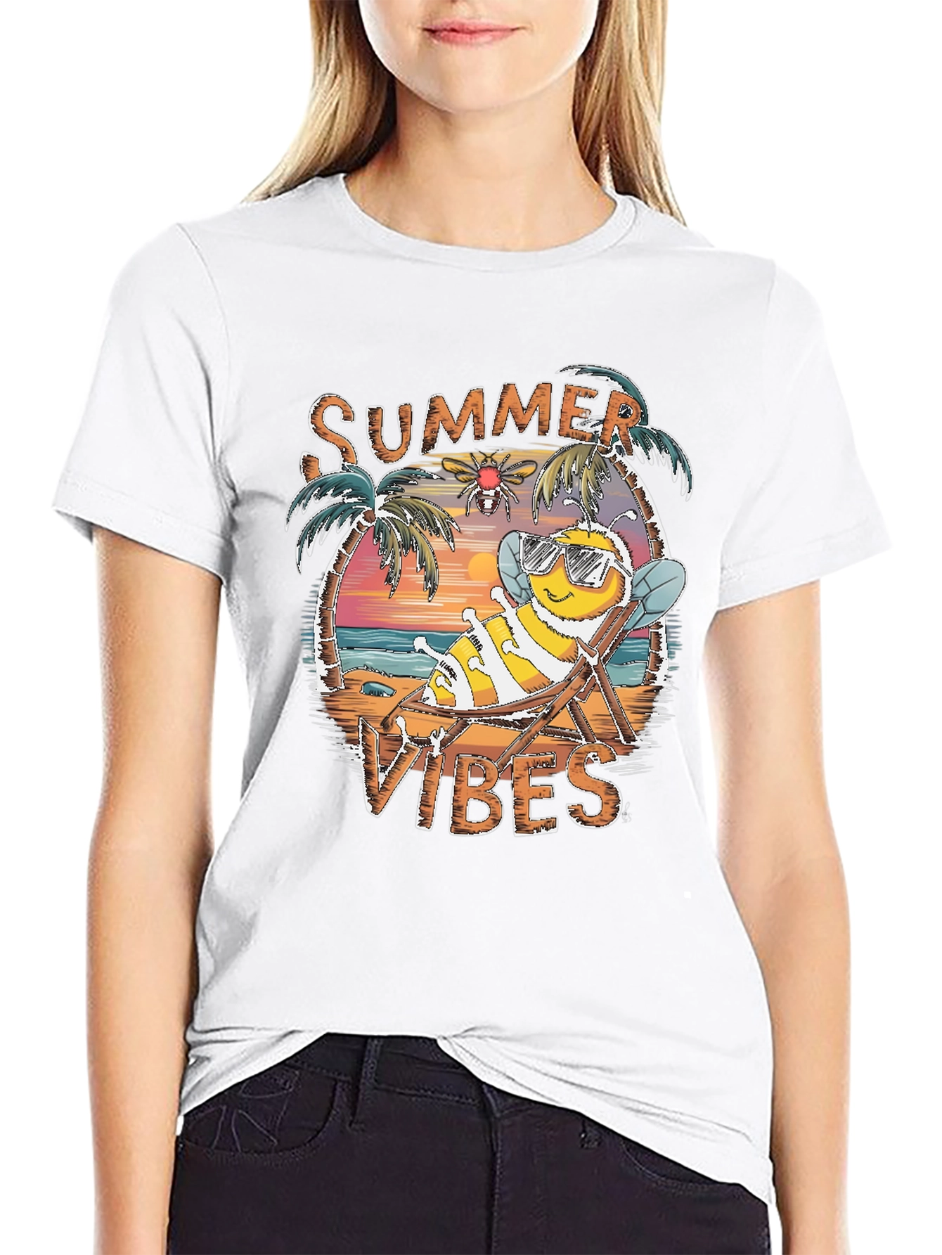 Summer Vibes Bee Graphic Tee