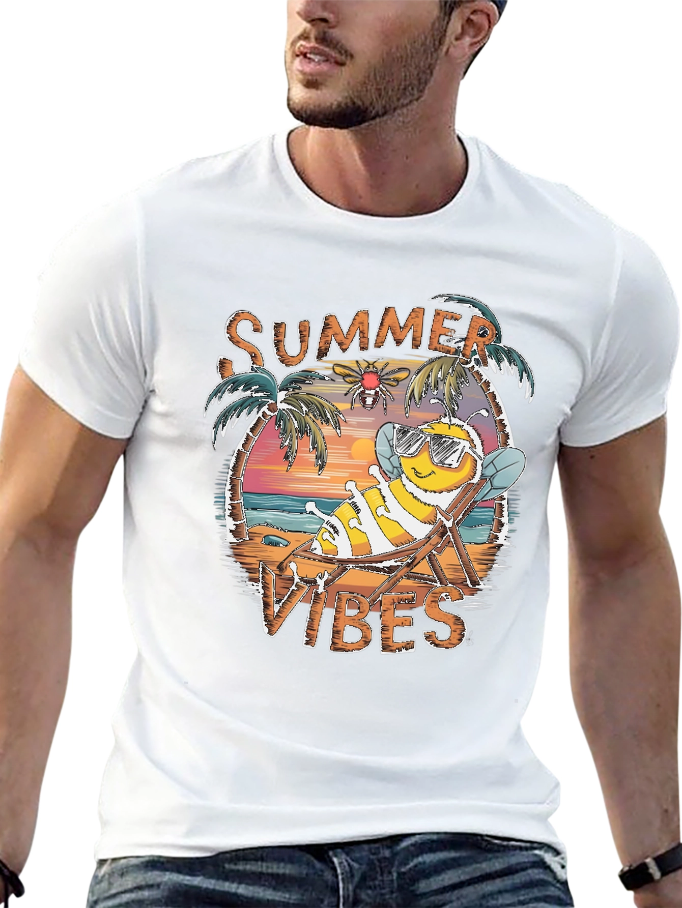 Summer Vibes Bee Graphic Tee