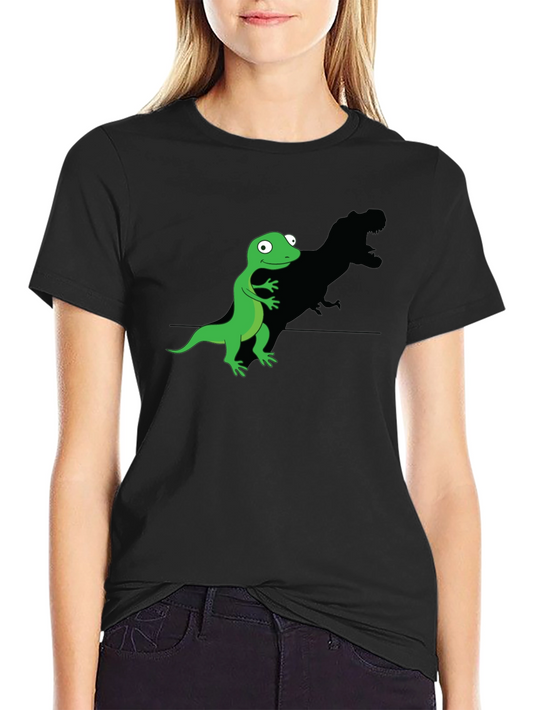 Funny Lizard T-Rex Shadow Graphic Tee