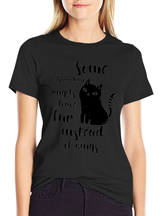Guardian Angel Cat T-Shirt - Unisex Black Tee