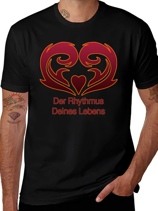Heart Rhythm Graphic Black T-Shirt