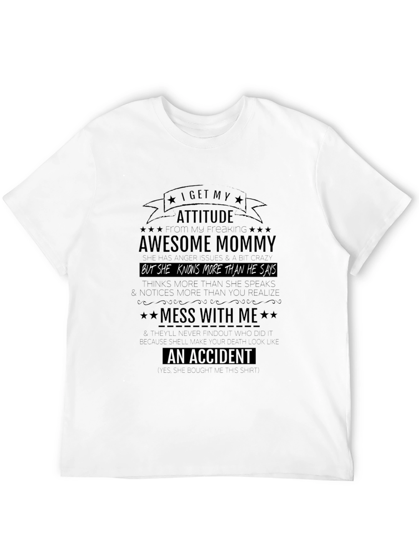 Awesome Mommy Attitude Black T-Shirt