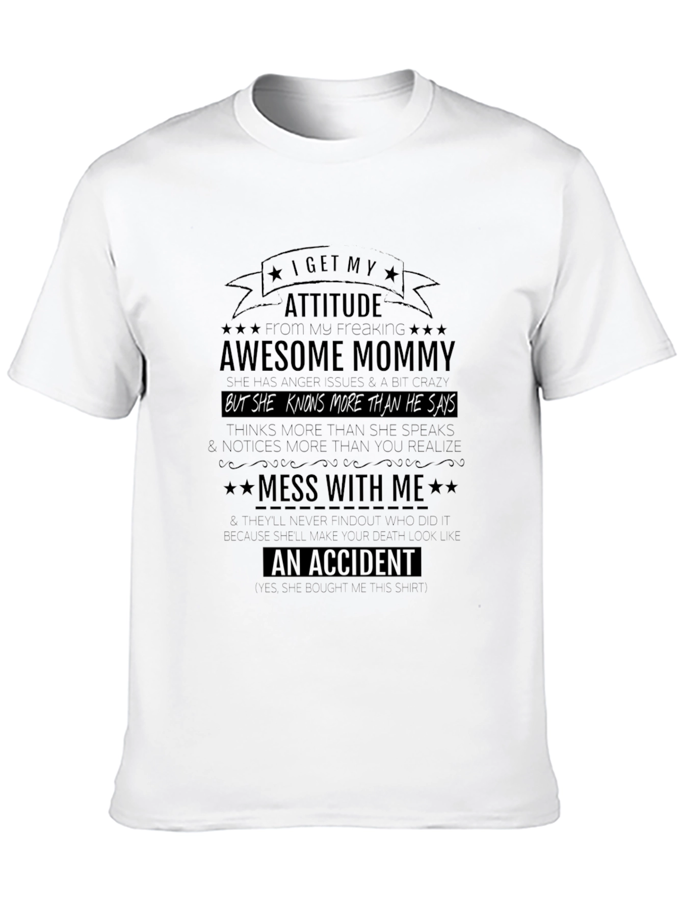 Awesome Mommy Attitude Black T-Shirt