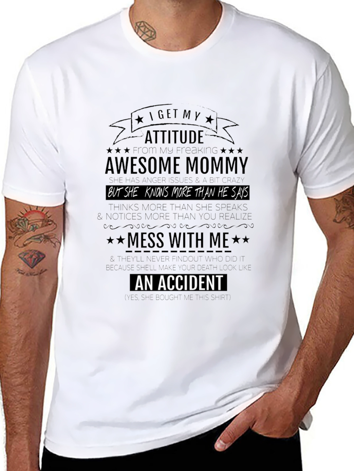 Awesome Mommy Attitude Black T-Shirt