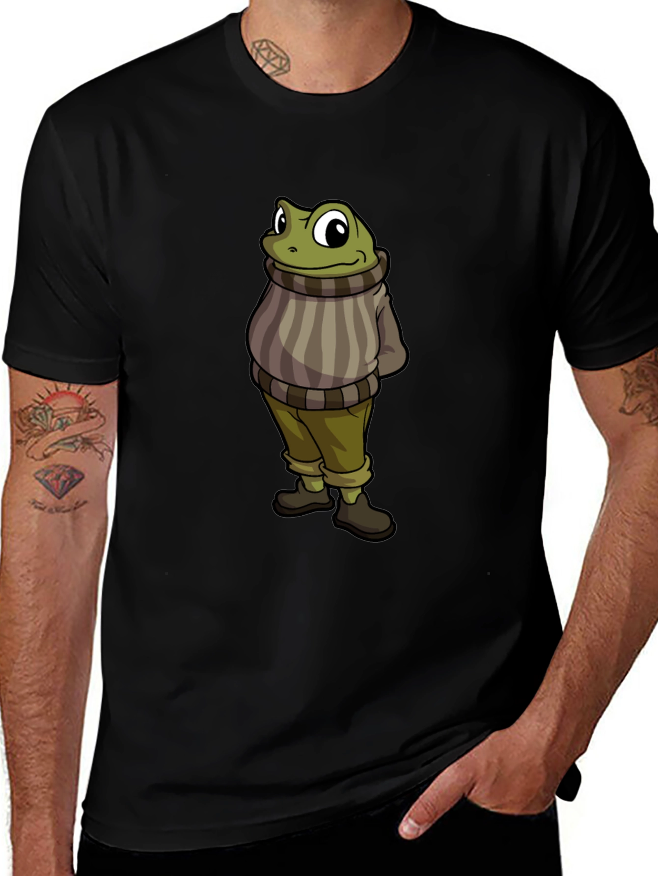 Frog in Sweater Graphic T-Shirt