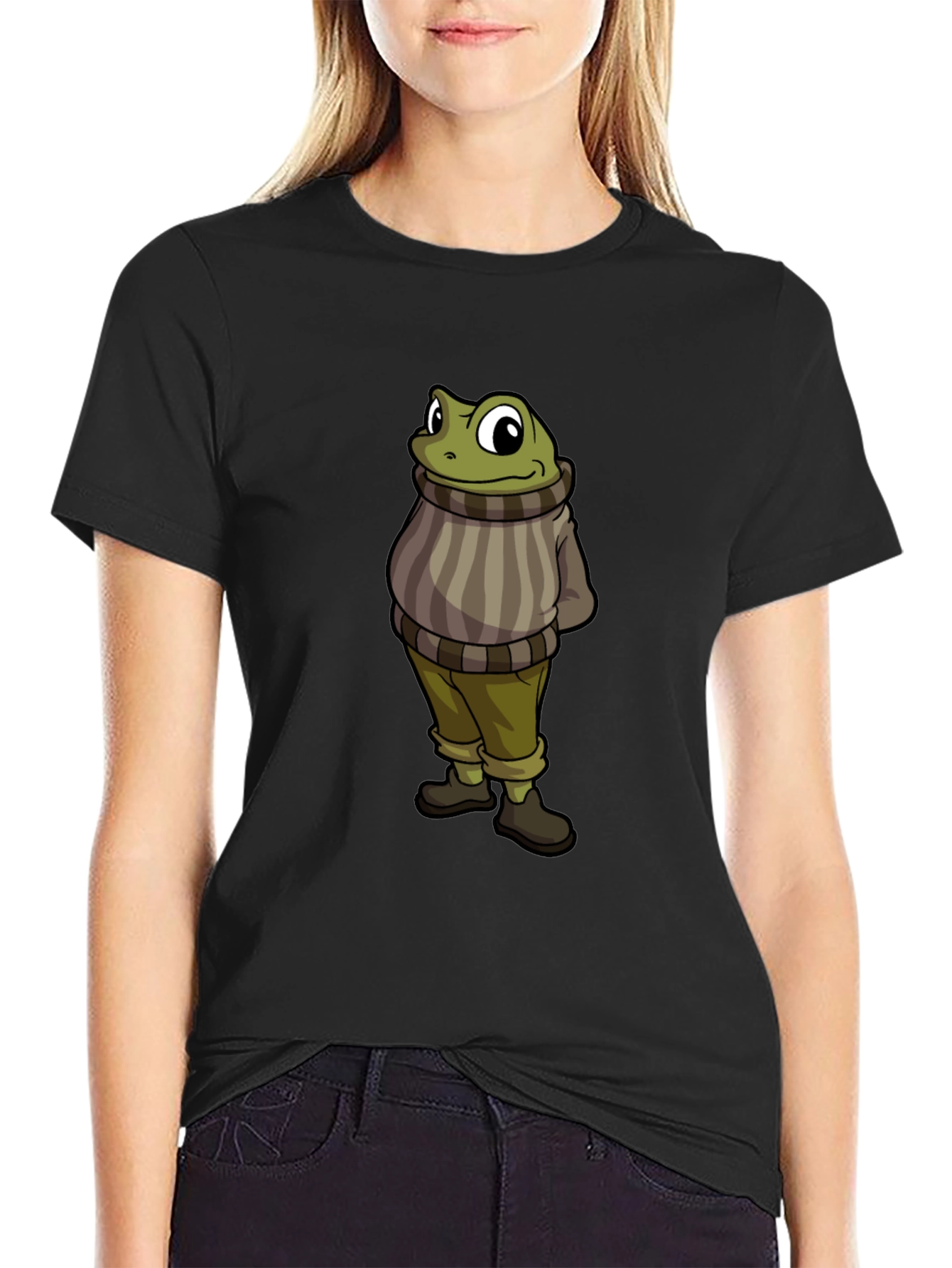 Frog in Sweater Graphic T-Shirt