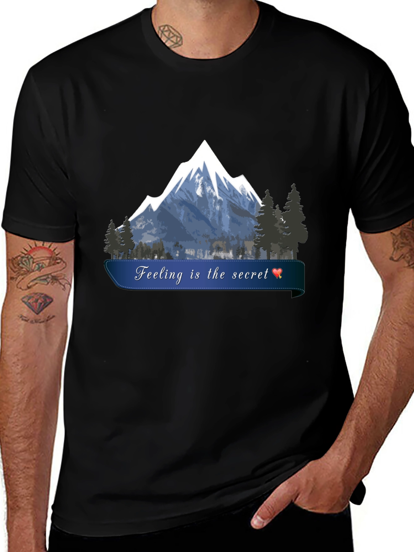 Mountain Feeling Secret Black T-Shirt
