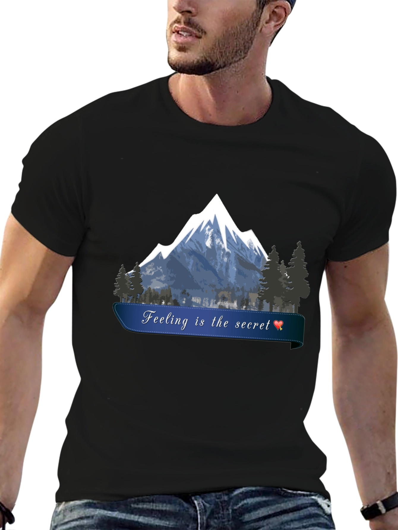 Mountain Feeling Secret Black T-Shirt