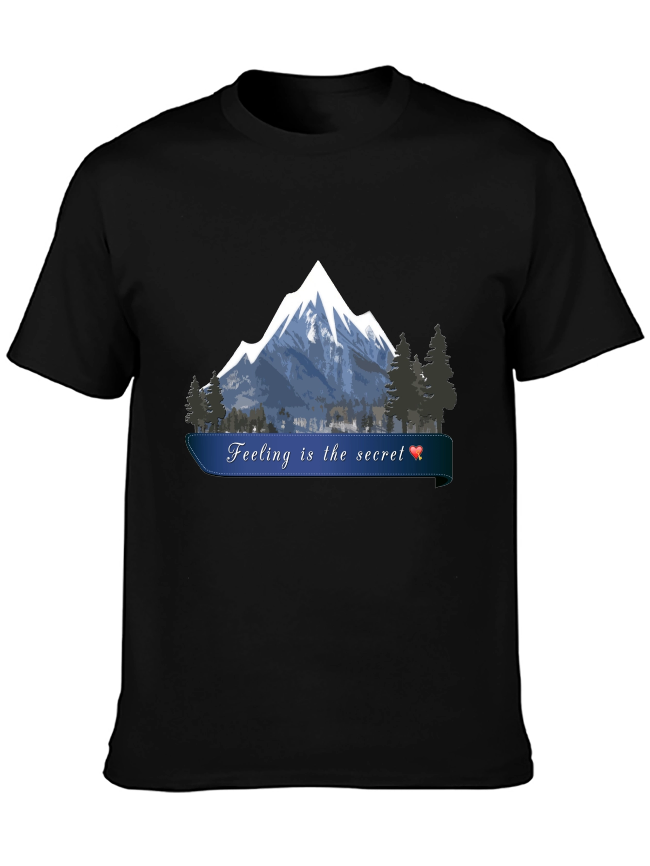 Mountain Feeling Secret Black T-Shirt