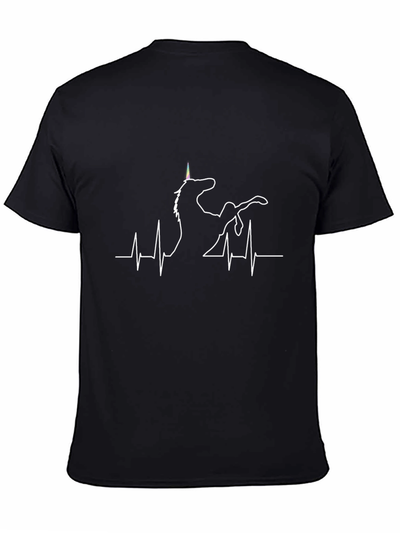 Unicorn Heartbeat T-Shirt - Black