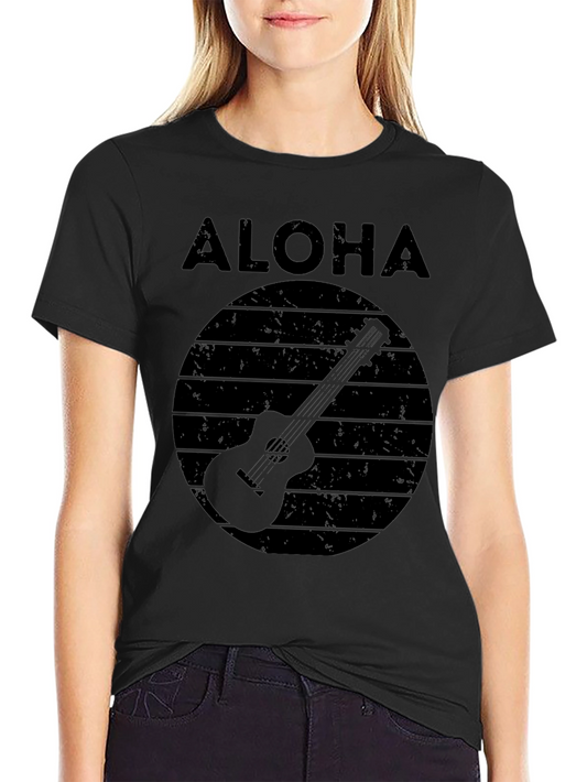 Aloha Ukulele Graphic Tee - Retro Hawaiian Vibes