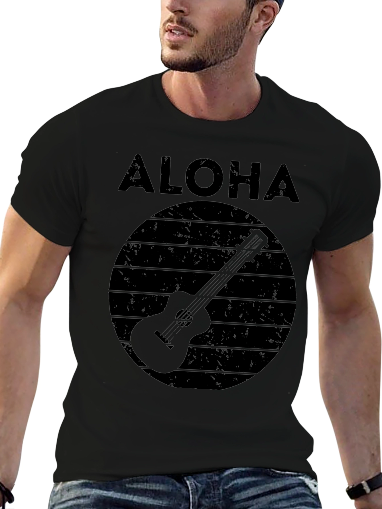 Aloha Ukulele Graphic Tee - Retro Hawaiian Vibes