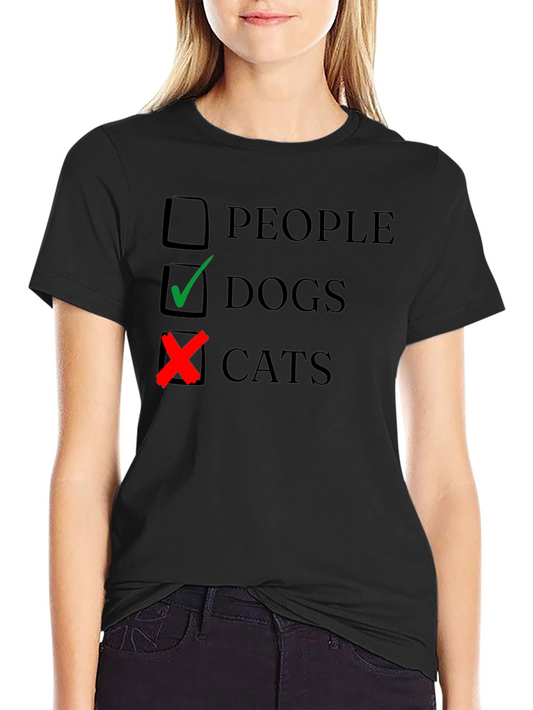 Dogs Over Cats Graphic Tee - Funny Pet Lover Shirt
