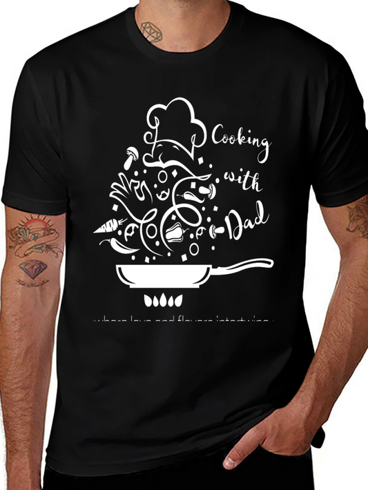 Cooking With Dad Black Graphic Tee